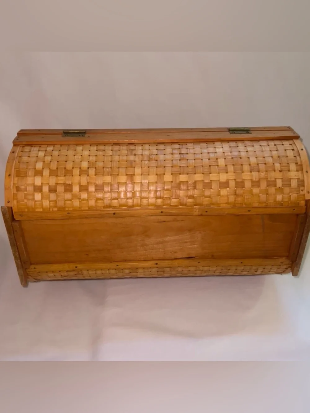 Cottagecore Vintage Bamboo And Rattan Woven Storage Chest Trunk